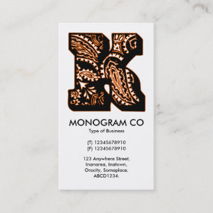 Cartão De Visita Paisley Monograma - K