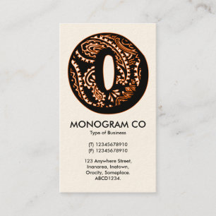 Cartão De Visita Paisley Monograma - O