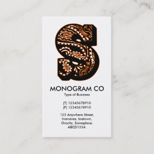 Cartão De Visita Paisley Monograma - S