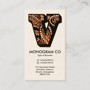 Cartão De Visita Paisley Monograma - V