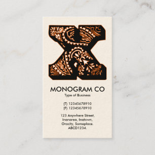 Cartão De Visita Paisley Monograma - X