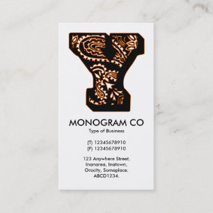 Cartão De Visita Paisley Monograma - Y