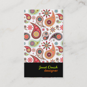 Cartão De Visita Paisley Retroativo PixDezines