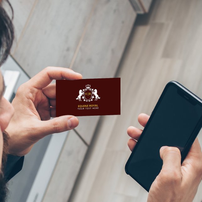 Cartão De Visita Paixão Real Branco Luxurioso | Inicial na Borgonha (Criador carregado)