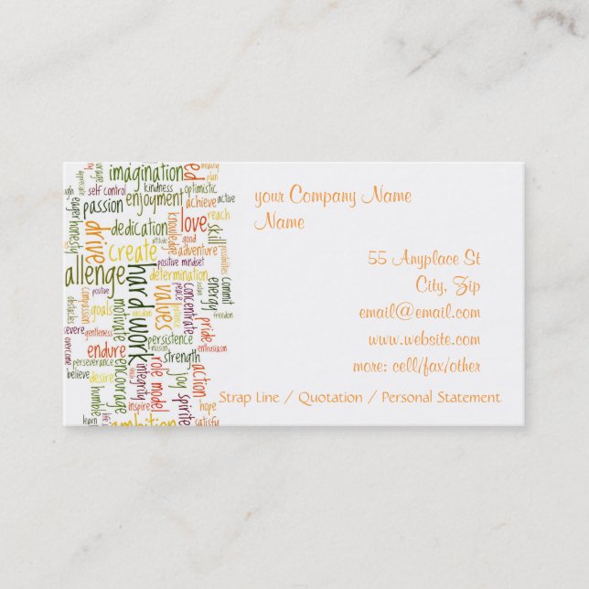 Cartão De Visita Palavras inspiradores #2 (Frente)