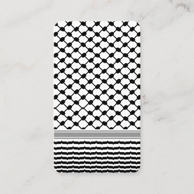 Cartão De Visita Palestino Hatta Keffiyeh Kufiya Folk (2 Padrão) (Frente)