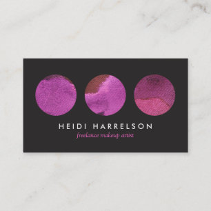 Cartão De Visita Paleta de Beleza Rosa para Artista Freelance Makeu