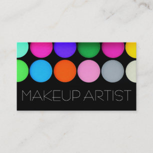 Cartão De Visita Paleta de Sombras Coloridas Cosméticos Artista de