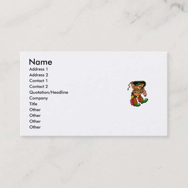 Cartão De Visita Palhaço do rodeio (Frente)