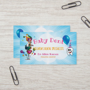 Cartão De Visita Palhaço engraçado e dente feliz Dentista Pedi