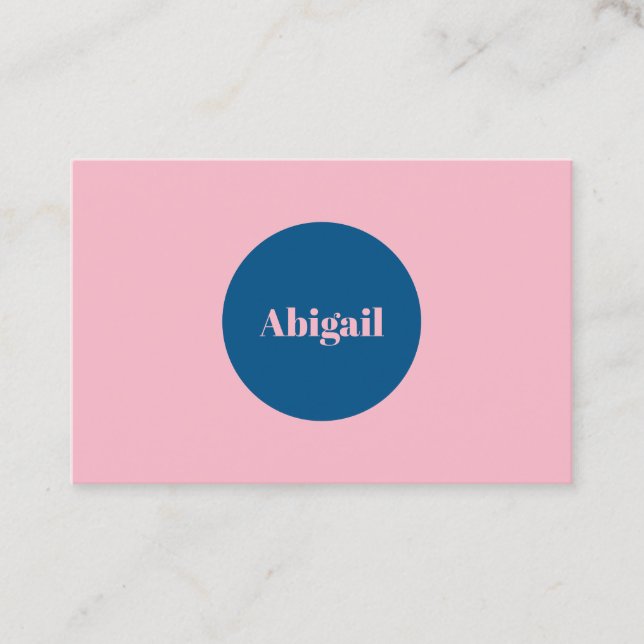 Cartão De Visita Pálido Rosa Snorkel Azul Moderno Ovale (Frente)