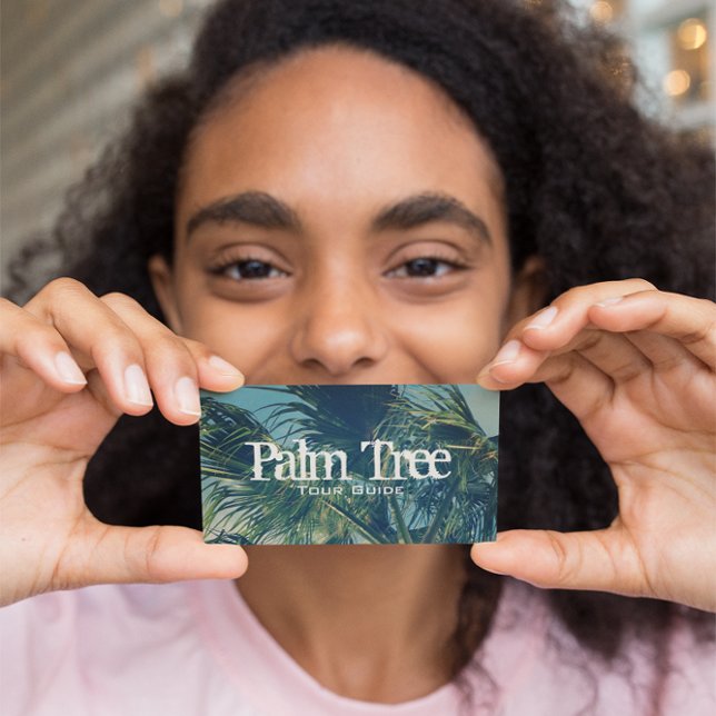 Cartão De Visita Palm Fronds Foto (Create your own vintage style palm tree photo business cards.)