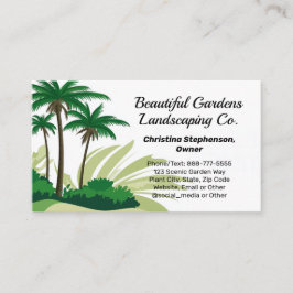 Cartão De Visita Palm Tres Graphic Landscape Lawn Care Landscaper