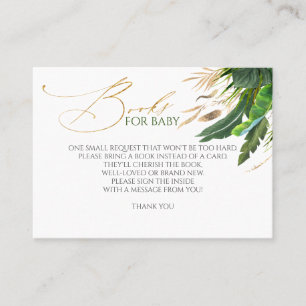 Cartão De Visita Palmeira Dourada tropical deixa livros para bebês