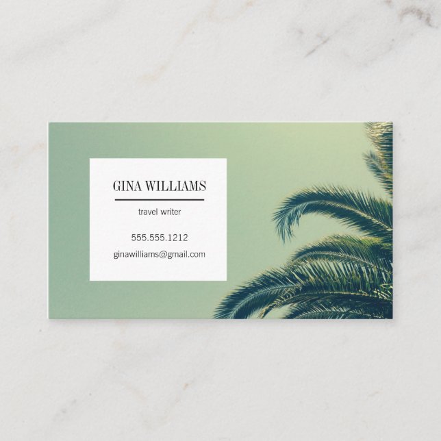 Cartão De Visita Palmeira tropical (Frente)