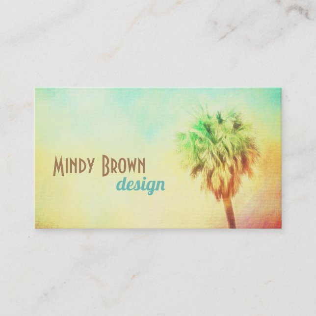 Cartão De Visita palmeira tropical arte personalizada de lado duplo (Frente)