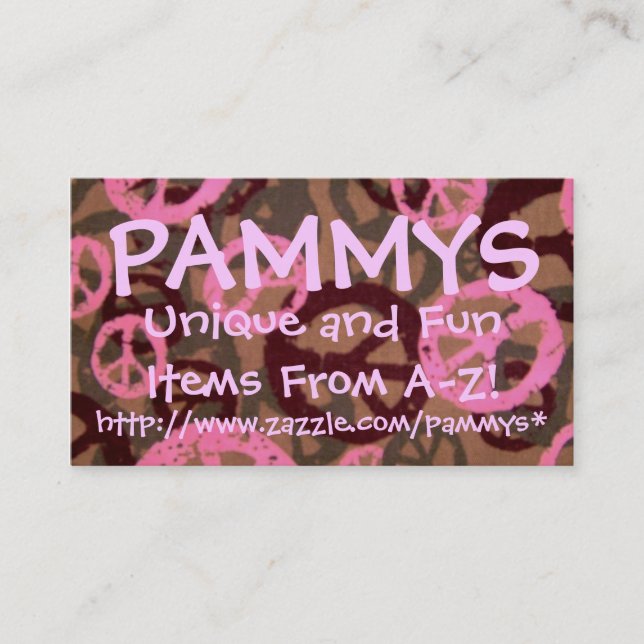 Cartão De Visita PAMMYS, http://www.zazzle.com/pammys*.. (Frente)