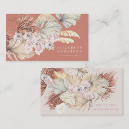 Cartão De Visita Pampas Florist Terracotta Coral Premium
