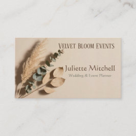 Cartão De Visita Pampas Grass Boho Wedding Planner Business Card
