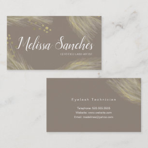 Cartão De Visita Pampas Orgânico Moderno Dourado Natural