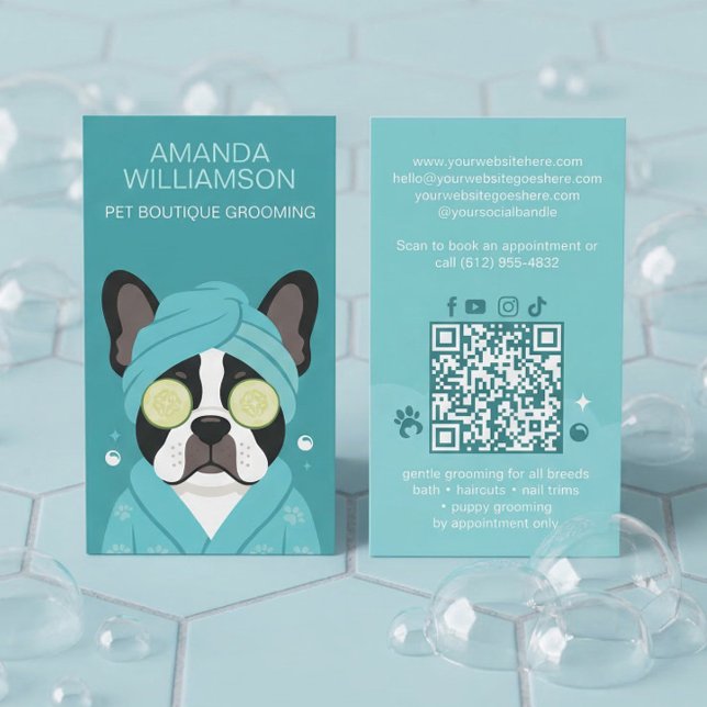 Cartão De Visita Pampered Pet Cat Spa Grooming Salon Professional  (Pampered Pet Cat Spa Grooming Salon Professional Business Card)