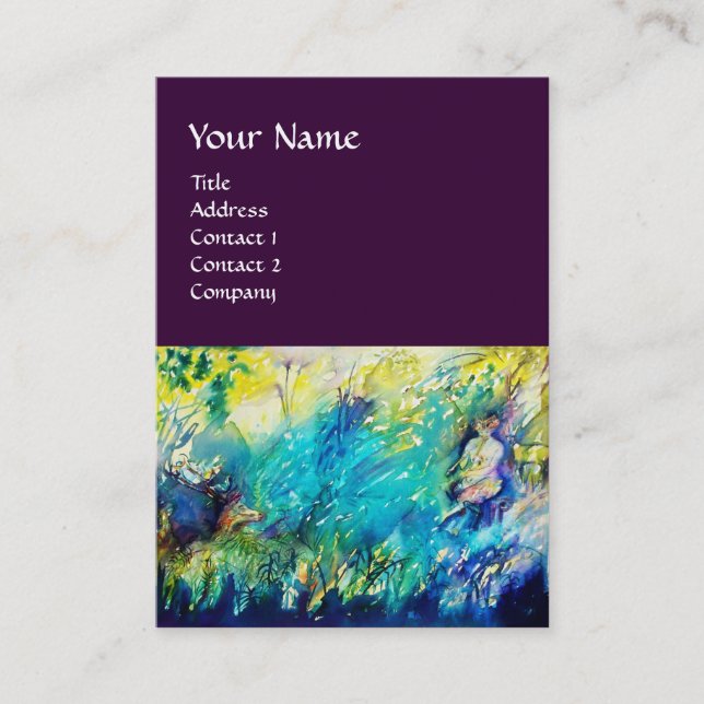 Cartão De Visita PAN E DEER, roxo (Frente)