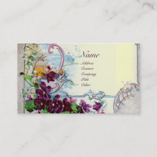Cartão De Visita Pansias ROMANTICA,Violetas,Branco Floral de invern