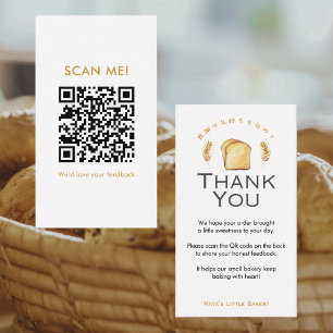Cartão De Visita Pão Branco de Trigo Deixe uma Avaliação Código QR