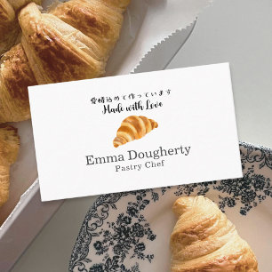 Cartão De Visita Pão de Croissant de Padaria Pequena Empresa Modern