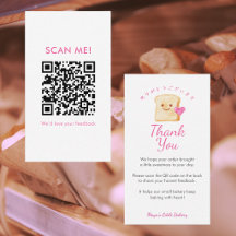 Pão Kawaii Rosa Deixe uma Avaliação QR Code