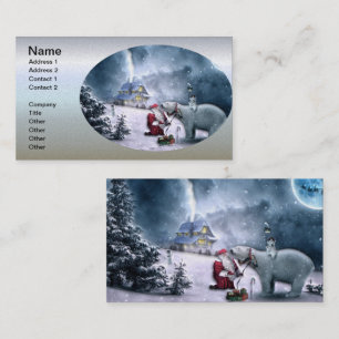 Cartão De Visita Papai Noel e Urso Polar