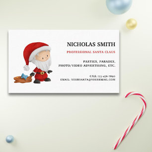 Cartão De Visita Papai Noel Profissional Bonito com o Natal dos Bri