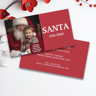 Cartão De Visita Papai Noel Profissional para Aluguer Foto