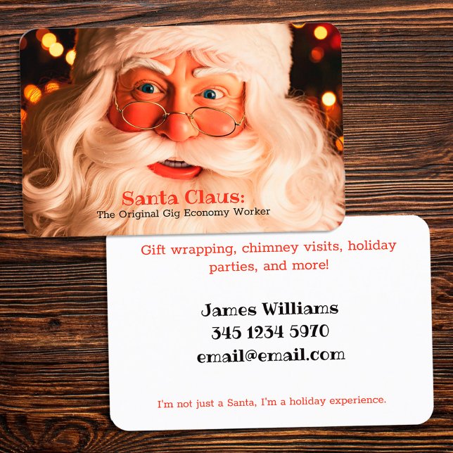 Cartão De Visita Papais noeis Engraçados Mischievous Grin (Funny Santa Mischievous Grin Business Card)