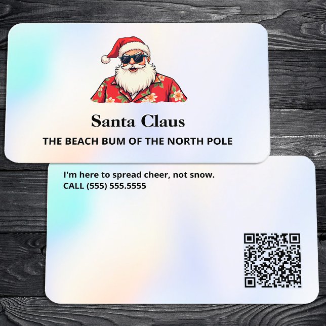 Cartão De Visita Papais noeis QR para Aluguer Engraçado (QR Santa for Hire Funny Business Card)