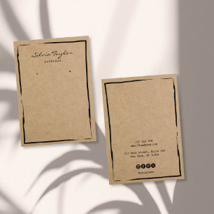Cartão De Visita papel de artesanato simples Expositor de brincos a