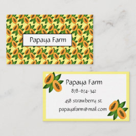 Cartão De Visita Papel de enrolamento de Frutas da Papaya