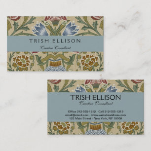 Cartão De Visita Papel de Parede Floral Brocado William Morris