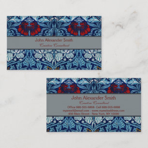 Cartão De Visita Papel de Parede Tulipa Rosa Azul Marinho William M