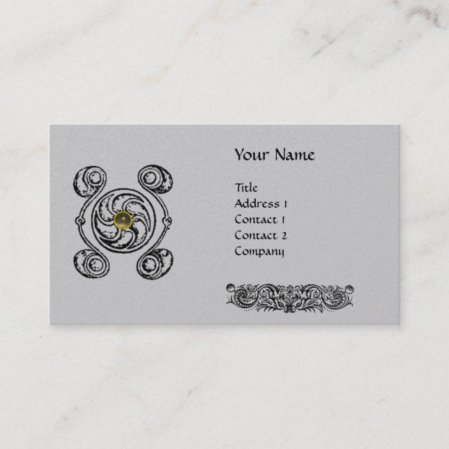 Cartão De Visita Papel de pérola monograma TAROT 2 (Frente)