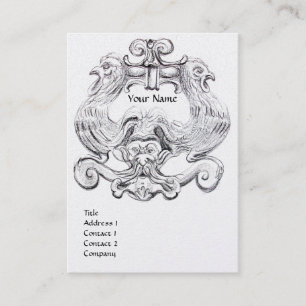 Cartão De Visita Papel de platina metálica branco-TAROT preto