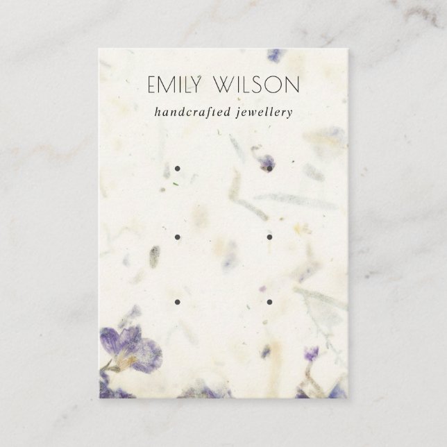 Cartão De Visita Papel Floral Púrpura Textura 3 (Frente)