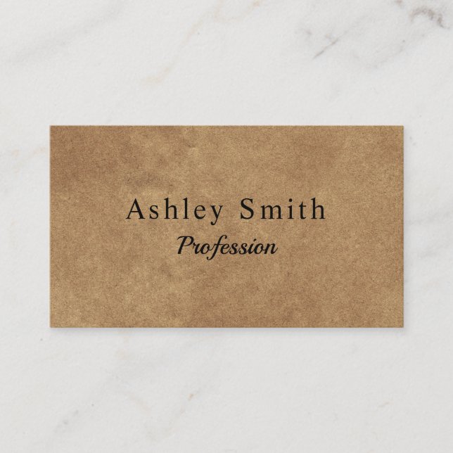 Cartão De Visita Papel Kraft mínimo moderno (Frente)