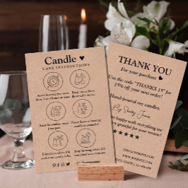Cartão De Visita Papel Kraft para tratamento de velas | Logotipo pe