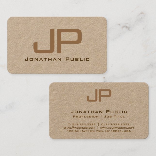 Cartão De Visita Papel Kraft Premium de Luxo e Elegante Personaliza (Frente/Verso)