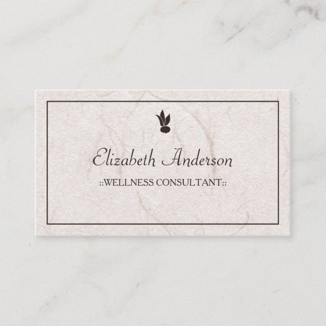 Cartão De Visita Papel orgânico simples de nutrição castanha profis (Frente)