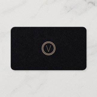 Cartão De Visita Papel preto moderno elegante simples do monograma