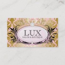 Cartão De Visita Papel superior cor-de-rosa Dourado opulento da