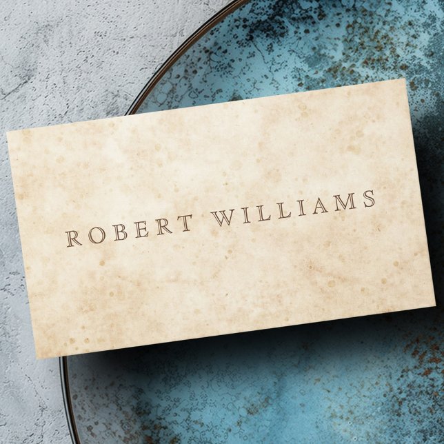 Cartão De Visita Papel velho e pergaminho antigo, papel velho e ant (Vintage parchment antique aged paper rustic business card)