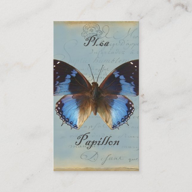 Cartão De Visita Papillon bleu (Frente)